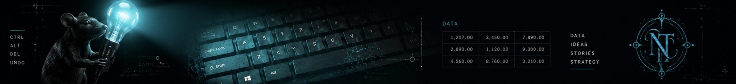 A keyboard, a data table and the NT monogram