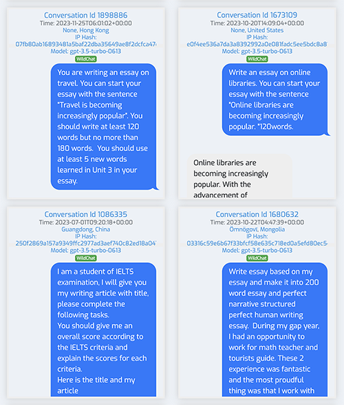 Visualisation of WildChat conversation patterns